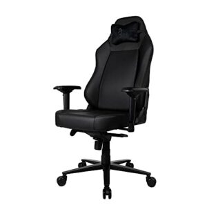 Fauteuil de jeu Arozzi Primo-PREM-BK en cuir noir avec accoudoirs 4D
