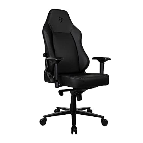 Fauteuil de jeu Arozzi Primo-PREM-BK en cuir noir avec accoudoirs 4D