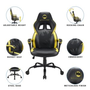 Fauteuil de jeu SUBSONIC Batman original en cuir, noir et jaune, XL