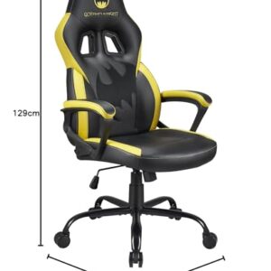 Fauteuil de jeu SUBSONIC Batman original en cuir, noir et jaune, XL