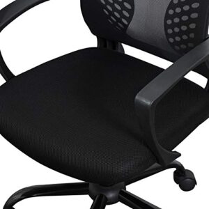 Fauteuil ergonomique pivotant Songmics OBN22BK, noir, réglable en hauteur 120 kg