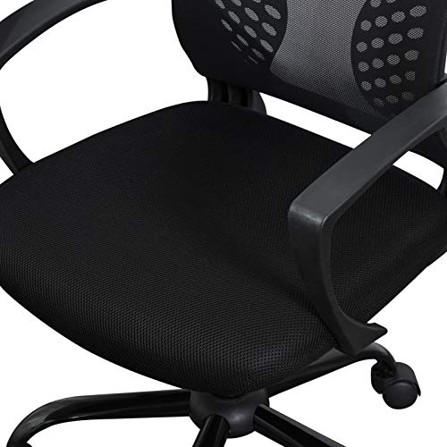 Fauteuil ergonomique pivotant Songmics OBN22BK, noir, réglable en hauteur 120 kg