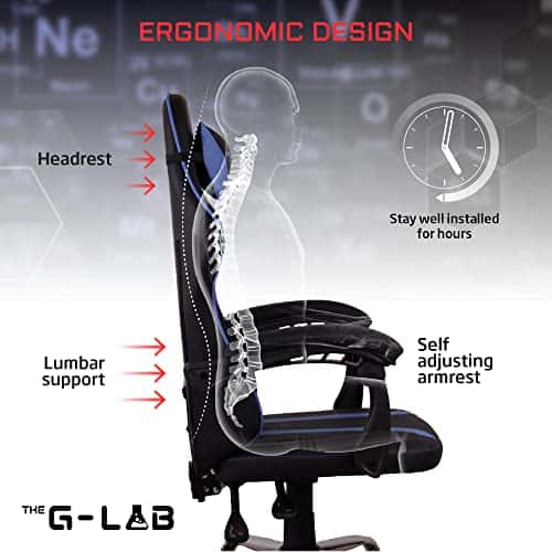 G-LAB K Seat Neon : Chaise Gaming Ergonomique avec Appui-tête et Soutien Lombaire