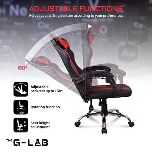 G-LAB K Seat Neon : Chaise Gaming Ergonomique avec Appui-tête et Soutien Lombaire