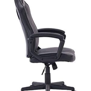 HOGAR24 Chaise de Gaming Ergonomique Noir et Gris, Rembourrée et Réglable