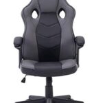HOGAR24 Chaise de Gaming Ergonomique Noir et Gris, Rembourrée et Réglable