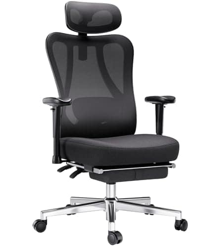 Hbada P3 Chaise de Bureau Ergonomique avec Repose-Pied et Support Lombaire