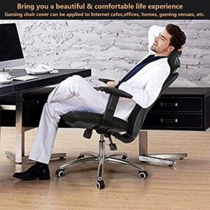 Housse chaise gaming noire 4 pièces avec accoudoirs et dossier