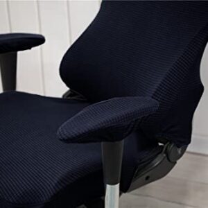Housse de Chaise Gaming Rotatif Highdi en Jacquard Bleu Marine Extensible