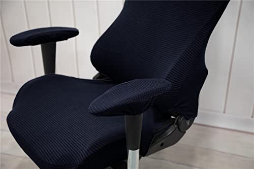 Housse de Chaise Gaming Rotatif Highdi en Jacquard Bleu Marine Extensible