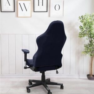 Housse de Chaise Gaming Rotatif Highdi en Jacquard Bleu Marine Extensible