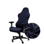 Housse de Chaise Gaming Rotatif Highdi en Jacquard Bleu Marine Extensible