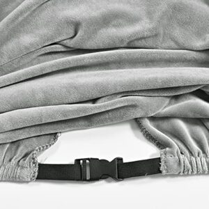 Housse de Chaise de Gaming Lukery Extensible en Velours Gris Lavable