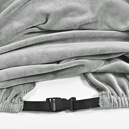 Housse de Chaise de Gaming Lukery Extensible en Velours Gris Lavable