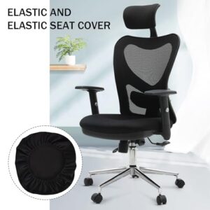 Housse de Siège Bureau Élastique Noir 48x52cm, Résistante et Lavable