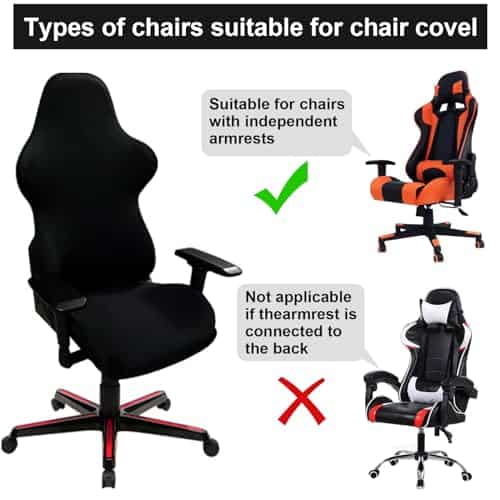 Housse de Siège Bureau Élastique Noir 48x52cm, Résistante et Lavable