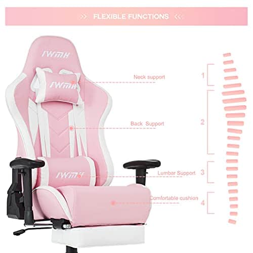IntimaTe WM Heart Chaise Gaming Rose – Fauteuil de Jeu Ergonomique