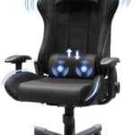 JUMMICO Chaise Gaming Ergonomique Noir - Support Lombaire, 150 kg Max