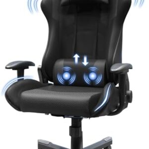 JUMMICO Chaise Gaming Ergonomique Noir – Support Lombaire, 150 kg Max