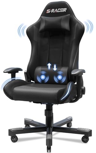 JUMMICO Chaise Gaming Ergonomique Noir – Support Lombaire, 150 kg Max
