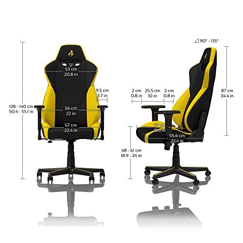 NITRO CONCEPTS S300 : Chaise de Gaming Inclinable Noir/Jaune, 135 kg