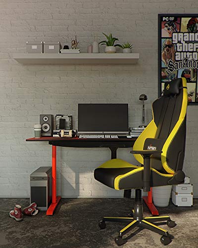 NITRO CONCEPTS S300 : Chaise de Gaming Inclinable Noir/Jaune, 135 kg