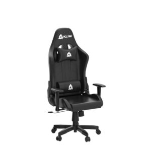 KLIM Chaise Gaming Inclinable en Simili Cuir – Noir Haut de Gamme