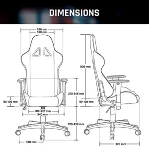 KLIM Chaise Gaming Inclinable en Simili Cuir – Noir Haut de Gamme