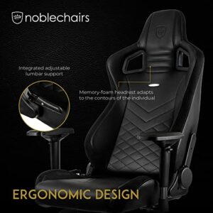 Noblechairs Epic : Chaise de Gaming et Bureau en Cuir Noir PU