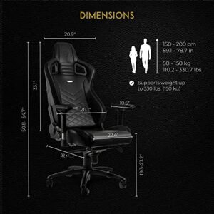 Noblechairs Epic : Chaise de Gaming et Bureau en Cuir Noir PU