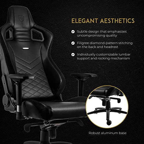 Noblechairs Epic : Chaise de Gaming et Bureau en Cuir Noir PU