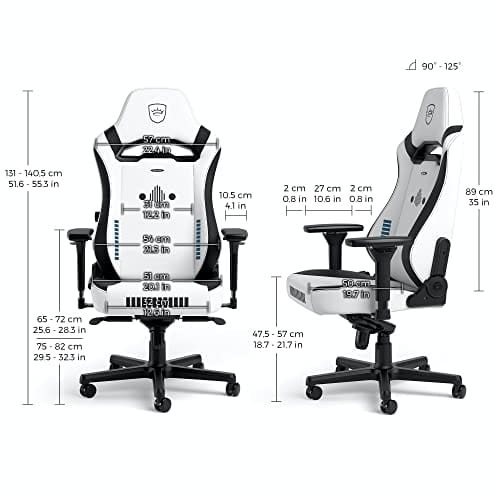 Noblechairs Hero ST Stormtrooper : Chaise de gaming ergonomique et robuste, 150 kg