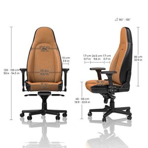 Chaise de Gaming Noblechairs Icon en Cuir Véritable Cognac/Noir