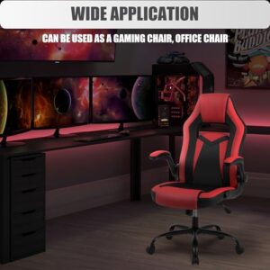 Chaise Gaming Ergonomique Youhauchair Rouge/Noir, Accoudoirs Rabattables, 150kg