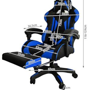 Chaise de Bureau Ergonomique Maltec 8978 avec Repose-Pieds Noir/Bleu/Rouge/Orange