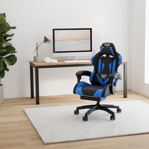 Chaise de Bureau Ergonomique Maltec 8978 avec Repose-Pieds Noir/Bleu/Rouge/Orange