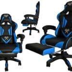 Chaise de Bureau Ergonomique Maltec 8978 avec Repose-Pieds Noir/Bleu/Rouge/Orange
