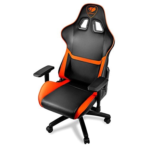 Chaise de Jeu COUGAR Armor – Assise Rembourrée et Dossier Rigide Noir/Orange