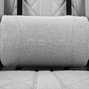 REKT ULTIM8-RS : Chaise Gaming Tissu Premium, Inclinable 160° – Gris Clair