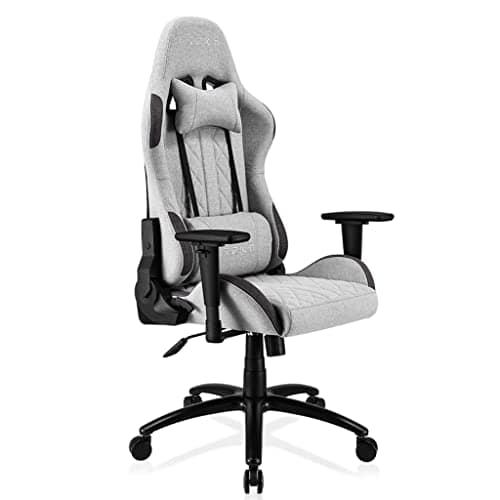 REKT ULTIM8-RS : Chaise Gaming Tissu Premium, Inclinable 160° – Gris Clair