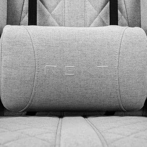REKT ULTIM8-RS : Chaise Gaming Tissu Premium, Inclinable 160° – Gris Clair