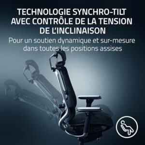 Razer Fujin Pro : Chaise Gaming Haut de Gamme Noir avec Support Lombaire 2D