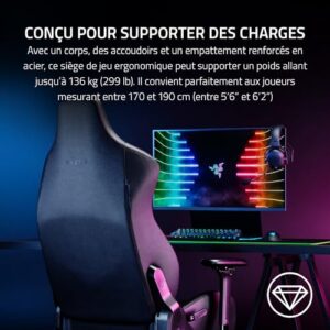 Razer Iskur : Chaise de jeu haut de gamme avec soutien lombaire