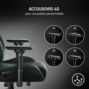 Razer Iskur : Chaise de jeu haut de gamme avec soutien lombaire