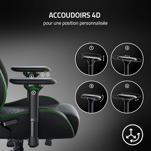 Razer Iskur : Chaise de jeu haut de gamme avec soutien lombaire