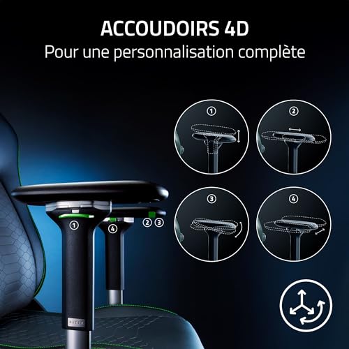 Razer Iskur V2 – Chaise de Jeu Ergonomique avec Support Lombaire Noir