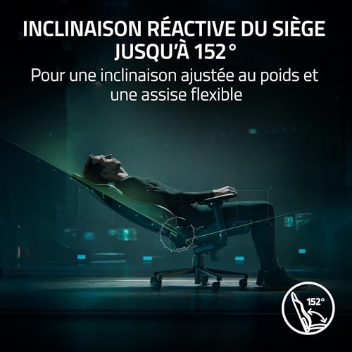 Razer Iskur V2 – Chaise de Jeu Ergonomique avec Support Lombaire Noir