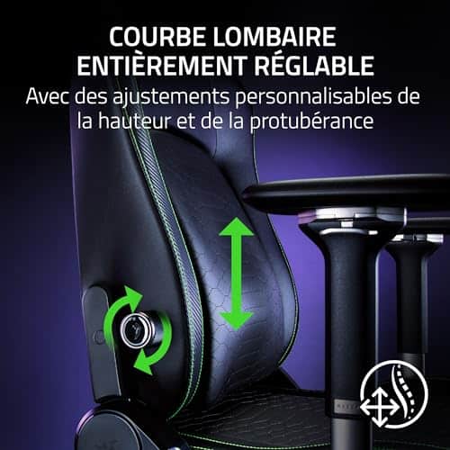 Razer Iskur V2 – Chaise de Jeu Ergonomique avec Support Lombaire Noir