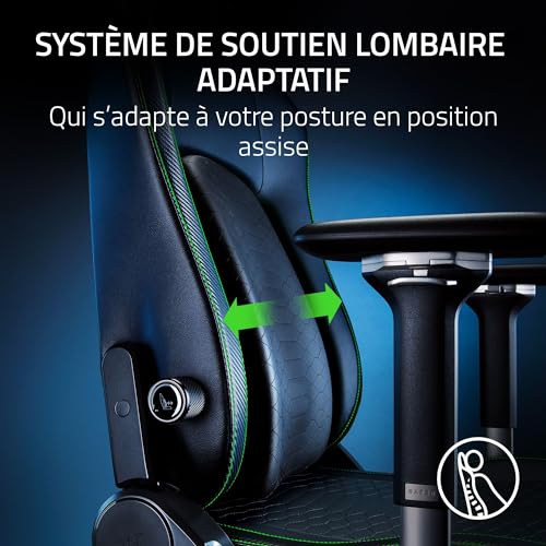 Razer Iskur V2 – Chaise de Jeu Ergonomique avec Support Lombaire Noir