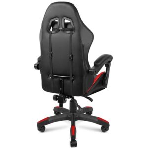 BOLLI Chaise Gaming Ergonomique avec Repose-Pieds et Support Lombaire Noir/Rouge